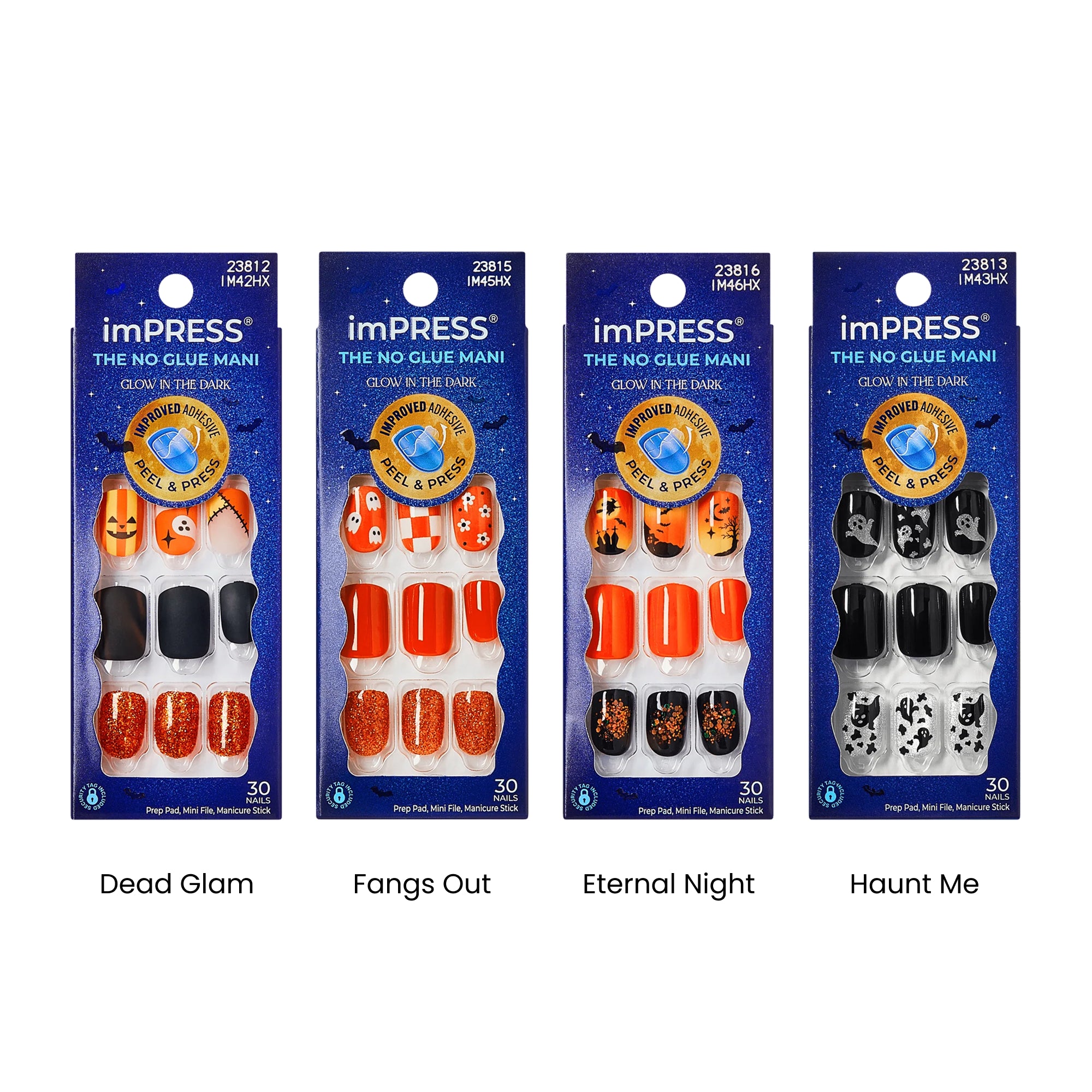Impress Design No Glue Fake Press-On Halloween Nails Bundle - Spellbound Classics