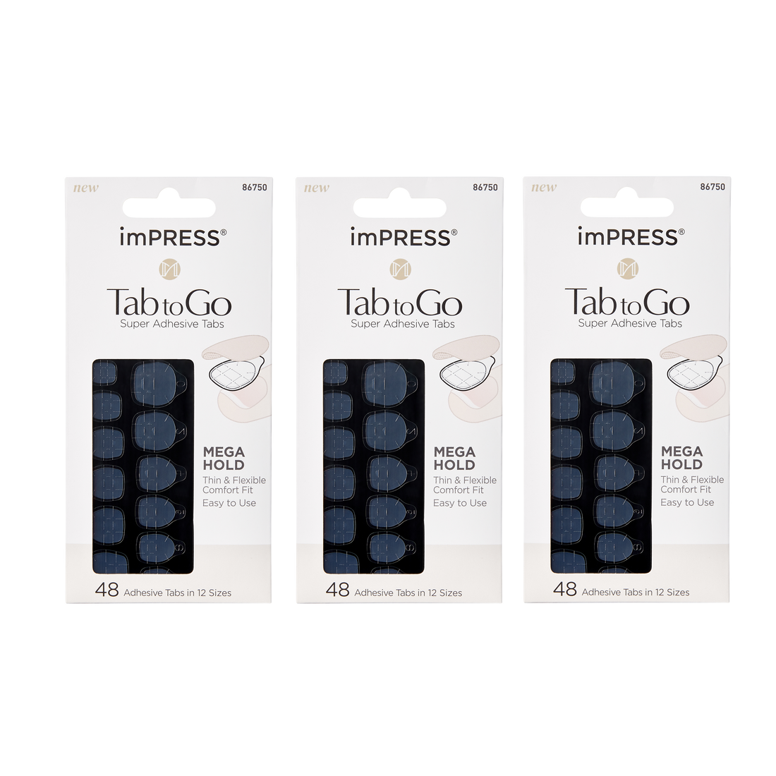 imPRESS Tab To Go Adhesive Nail Tabs 3-Pack Bundle