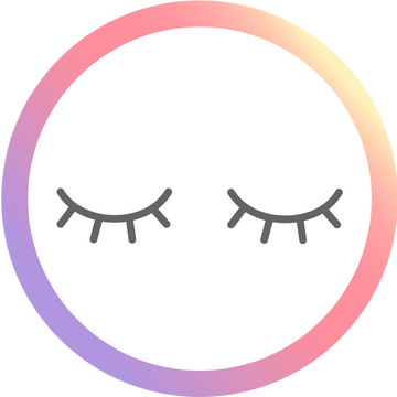 a circular icon around eyelashes indicating "no damage"