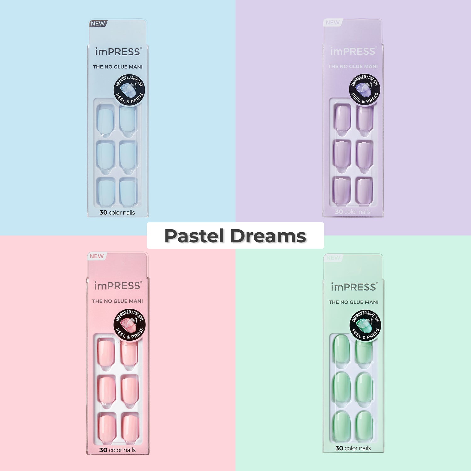 imPRESS Color Press On Nails Bundle - Pastel Dreams