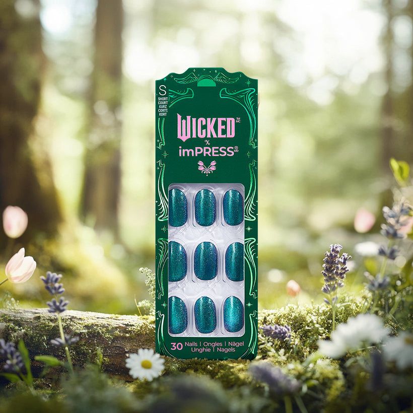 Wicked X imPress No Glue Press On Nails - The Green Elixir