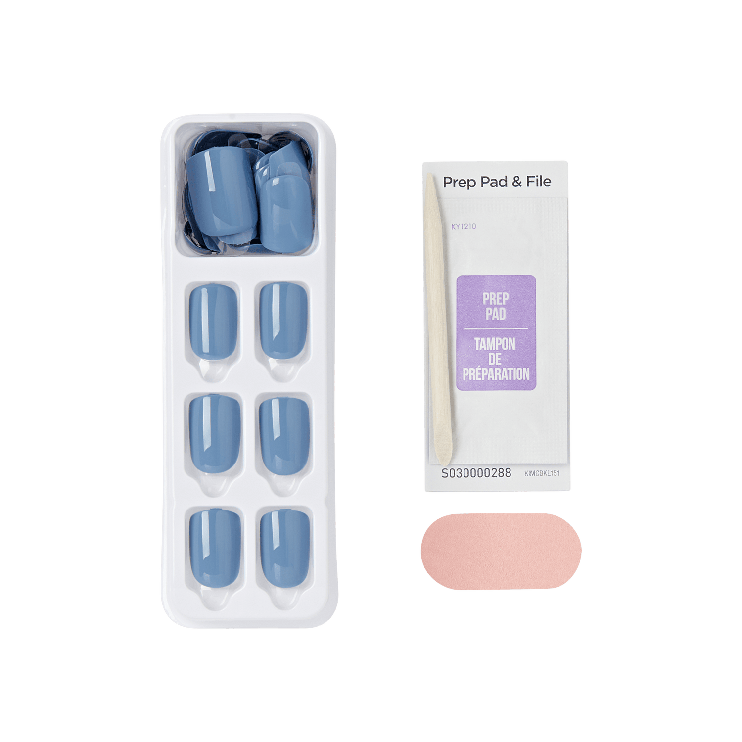 Impress Color No Glue Fake Press On Nails - Frostel | Solid, Blue, Short, Squoval, Manicure