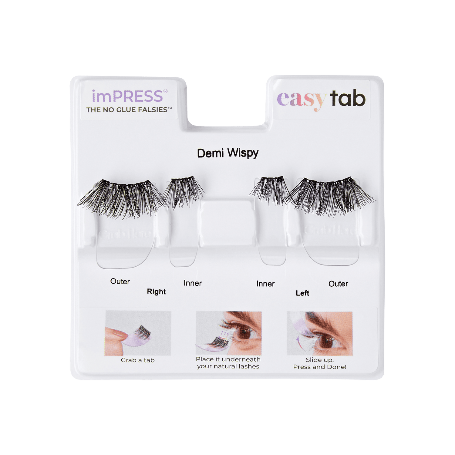 imPRESS Falsies easy tab Self Adhesive Eyelashes– Demi Wispy
