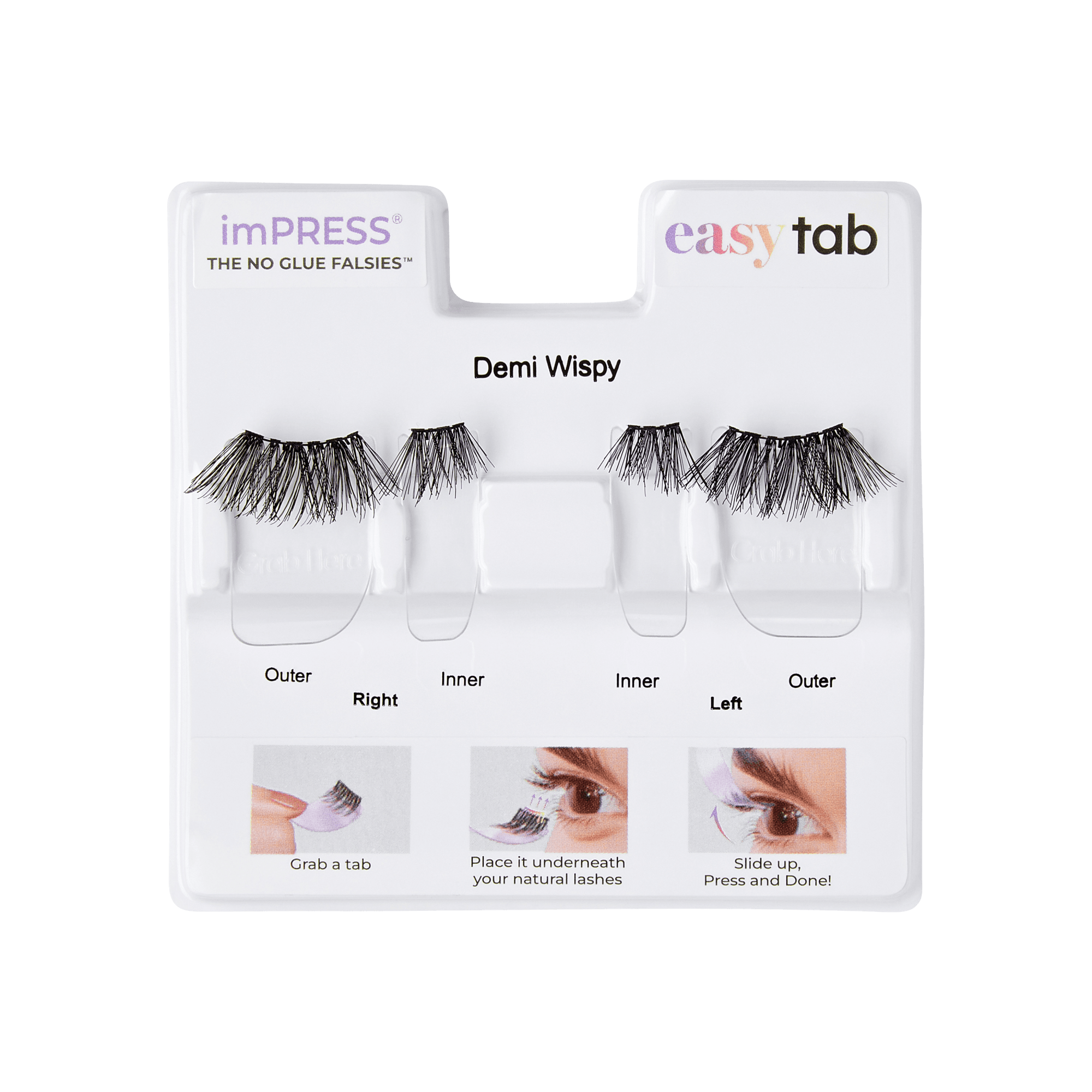 imPRESS Falsies easy tab Self Adhesive Eyelashes– Demi Wispy