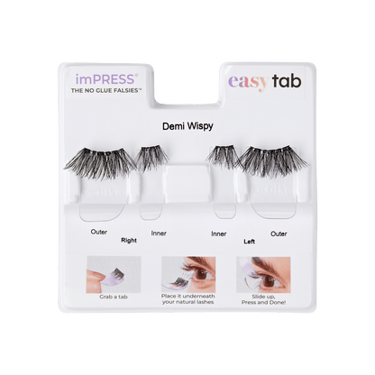 imPRESS Falsies easy tab Self Adhesive Eyelashes– Demi Wispy