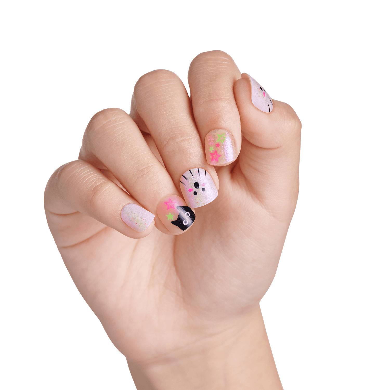 Impress Kids Halloween No Glue Fake Press On Nails - Tricky | Design, White, Kids, Squoval, Glow In The Dark, Manicure