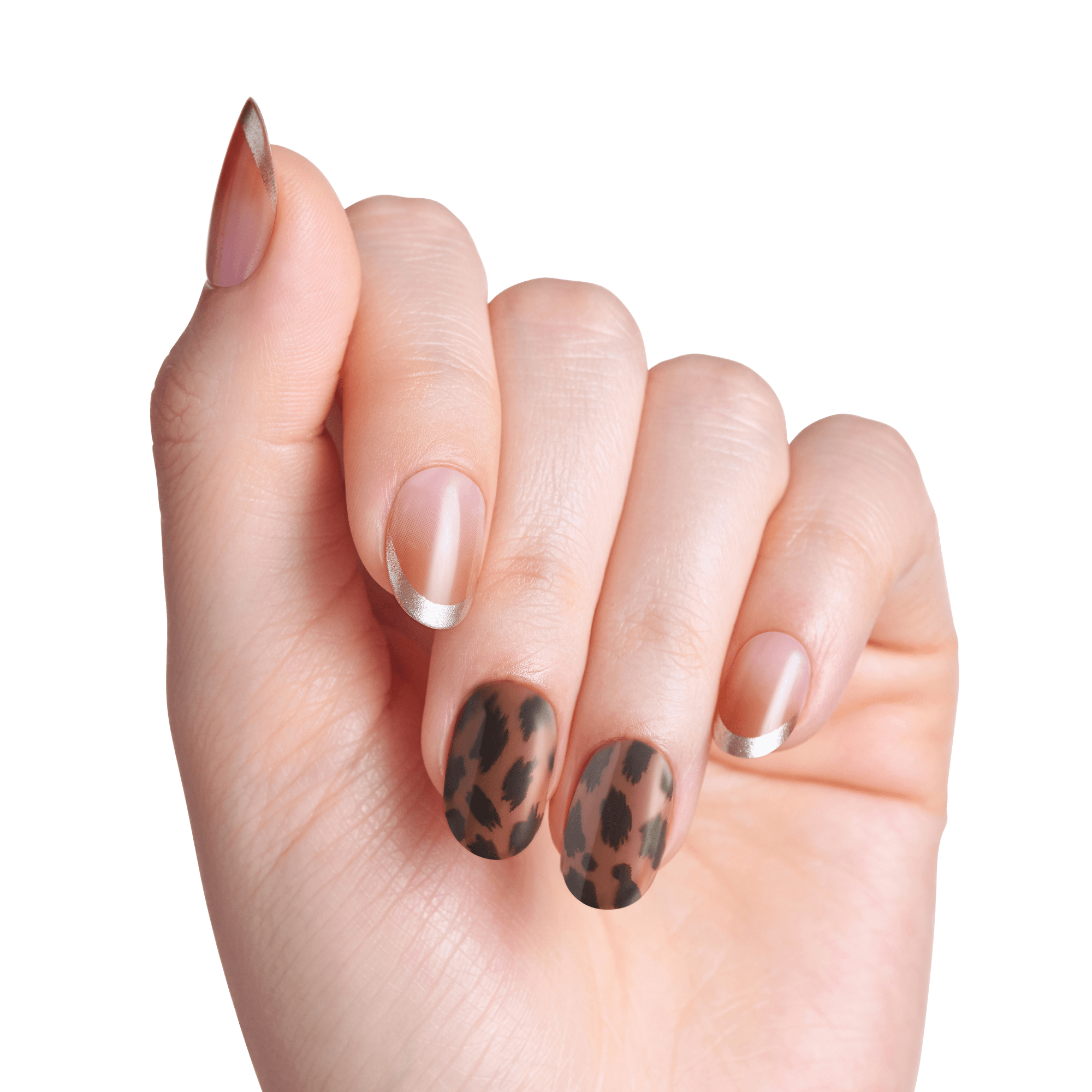 Impress Design No Glue Fake Press On Nails- Polar | Design, Brown, Short, Oval, Manicure