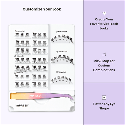 imPRESS Falsies Pre-Glued Individual Lashes Starter Kit