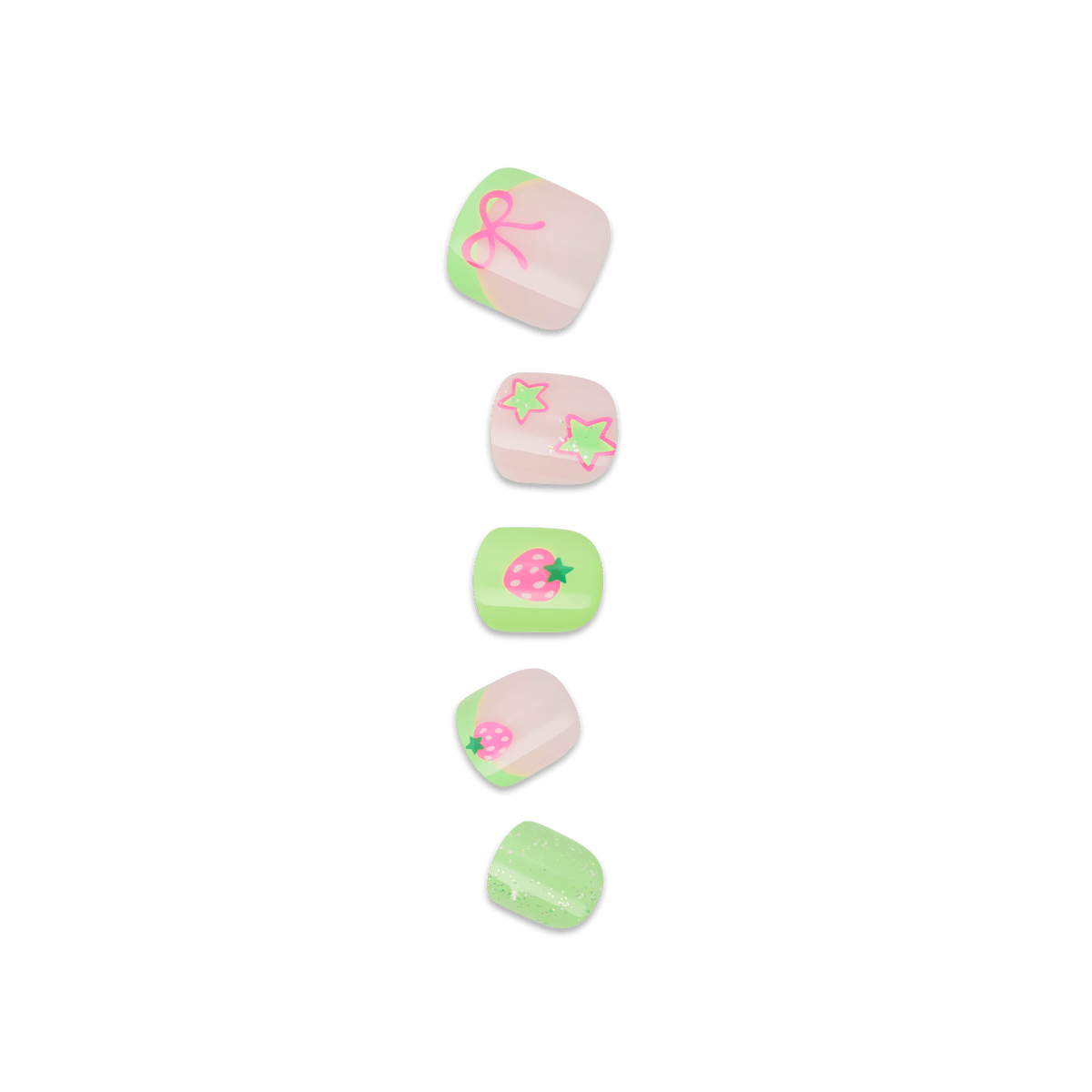 Impress Kids No Glue Fake Press On Nails - Princess Dream | Design, Pink &amp; Green, Kids, Squoval, Manicure