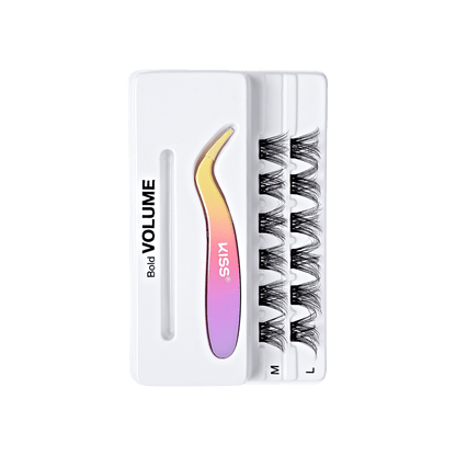 imPRESS Falsies Self Adhesive Eyelashes, 12 Lash Clusters + Applicator - Bold