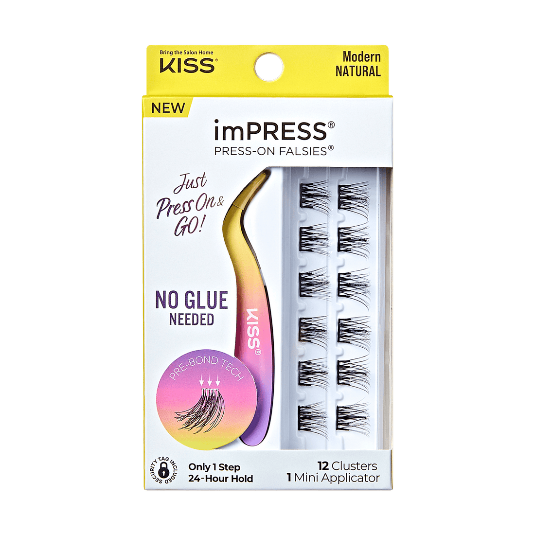 imPRESS Falsies Self Adhesive Eyelashes, 12 Lash Clusters + Applicator - Modern