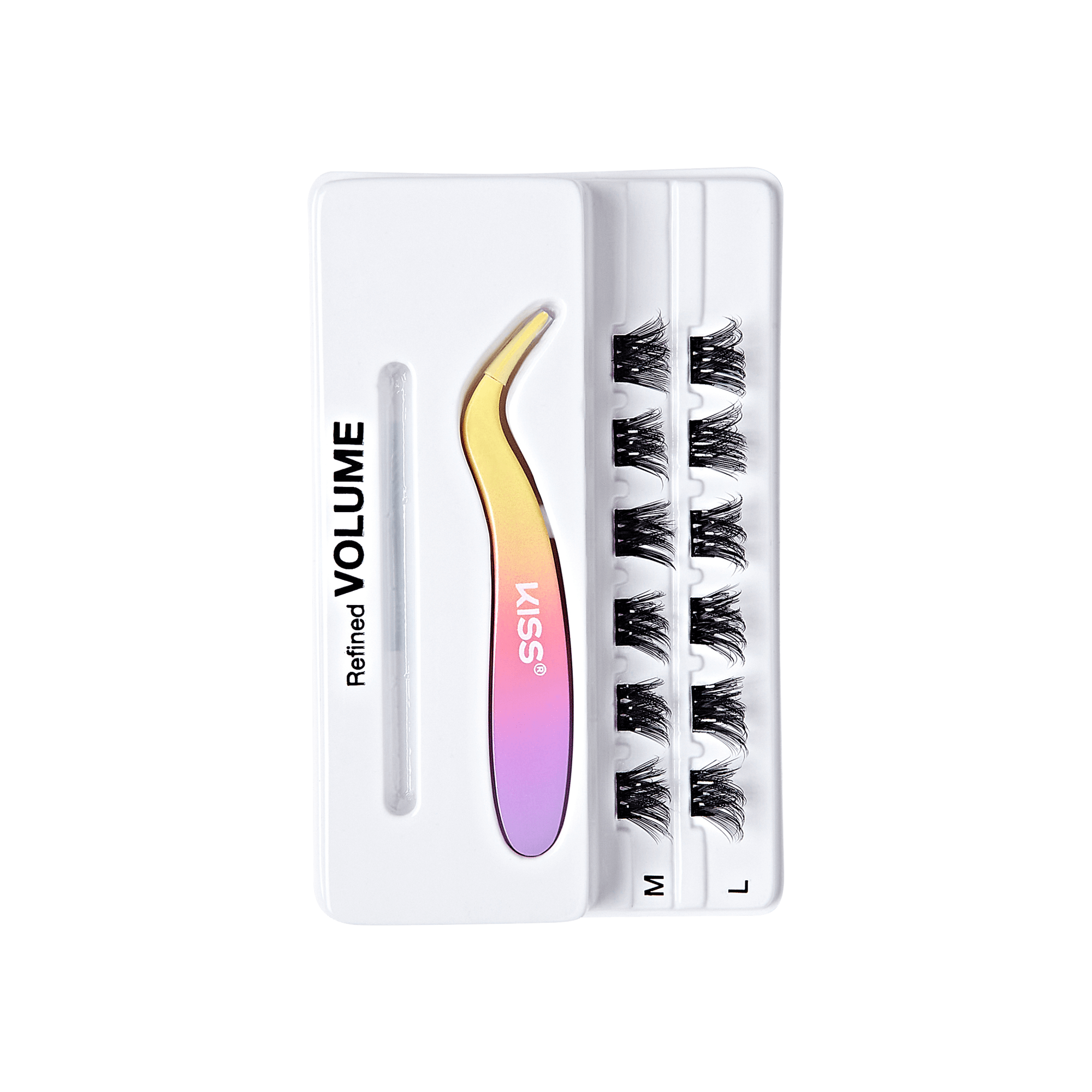 imPRESS Falsies Self Adhesive Eyelashes, 12 Lash Clusters + Applicator - Refined