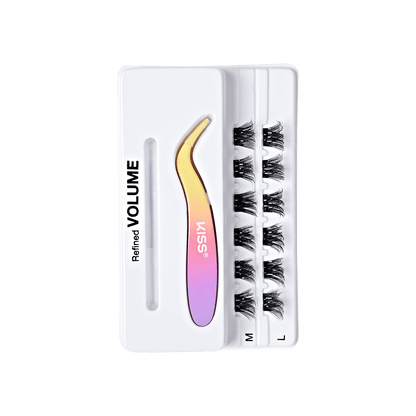 imPRESS Falsies Self Adhesive Eyelashes, 12 Lash Clusters + Applicator - Refined