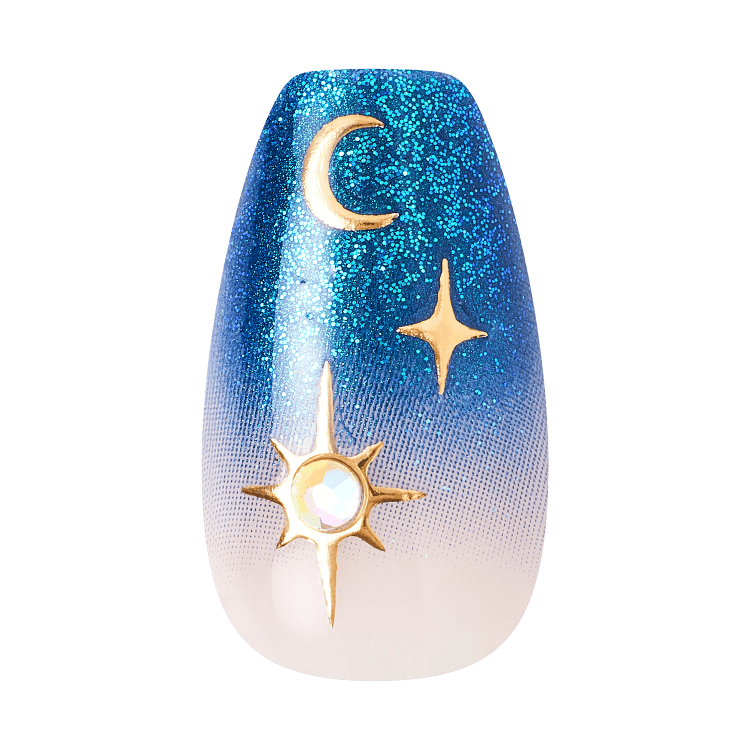 Impress Design Halloween No Glue Fake Press On Nails - Fatal Spell | Design, Blue, Medium, Coffin, Glow In The Dark, Manicure