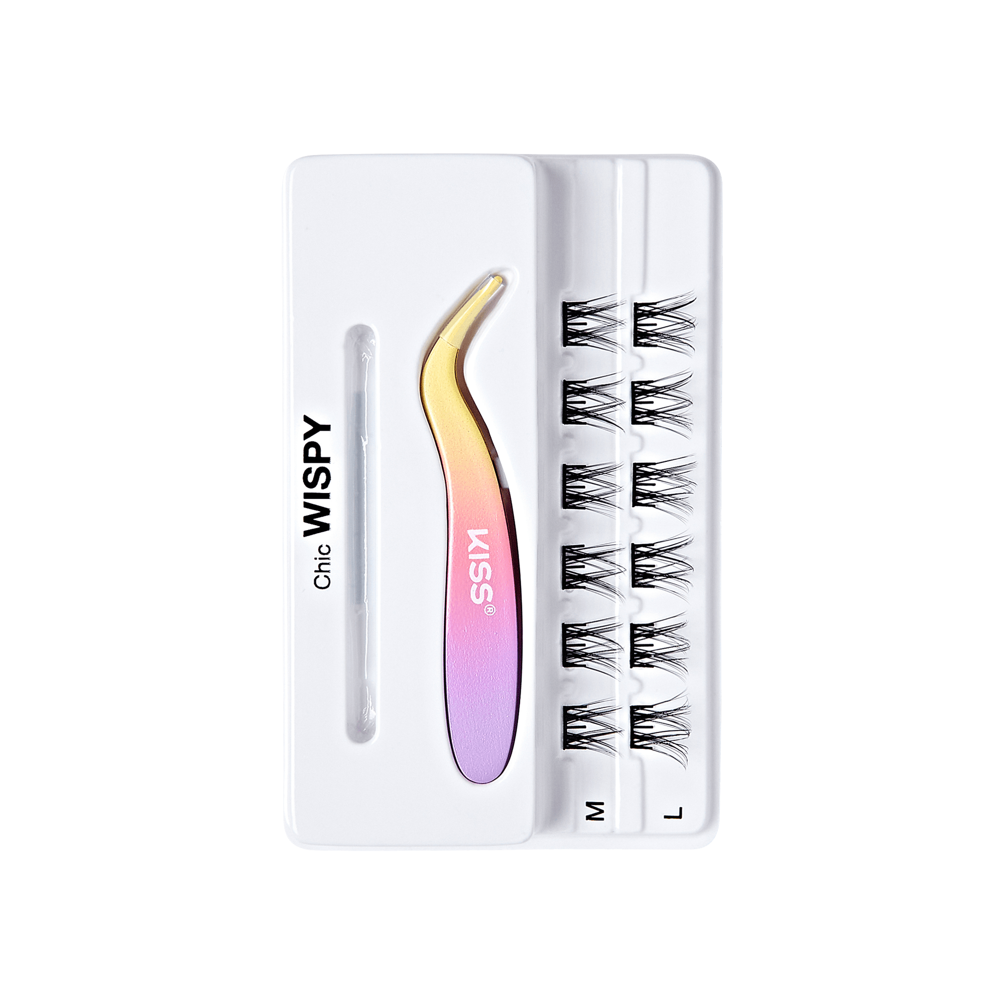 imPRESS Falsies Self Adhesive Eyelashes, 12 Lash Clusters + Applicator - Chic