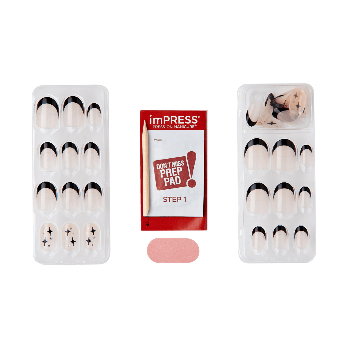 Impress Design No Glue Fake Press On Nails - Gold Ring | French Design ...