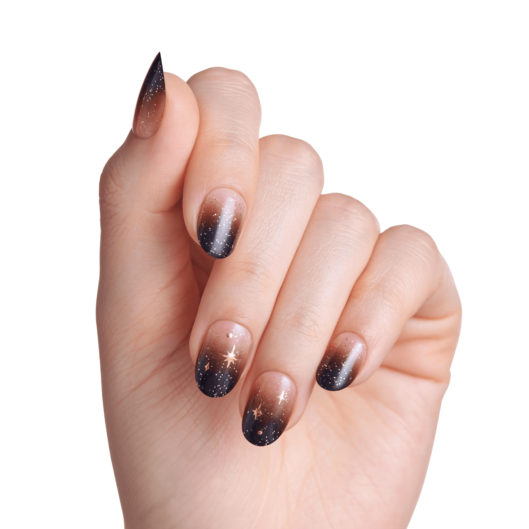 Impress Design No Glue Fake Press On Nails - Corporate Girl | Design, Black, Short, Oval, Manicure