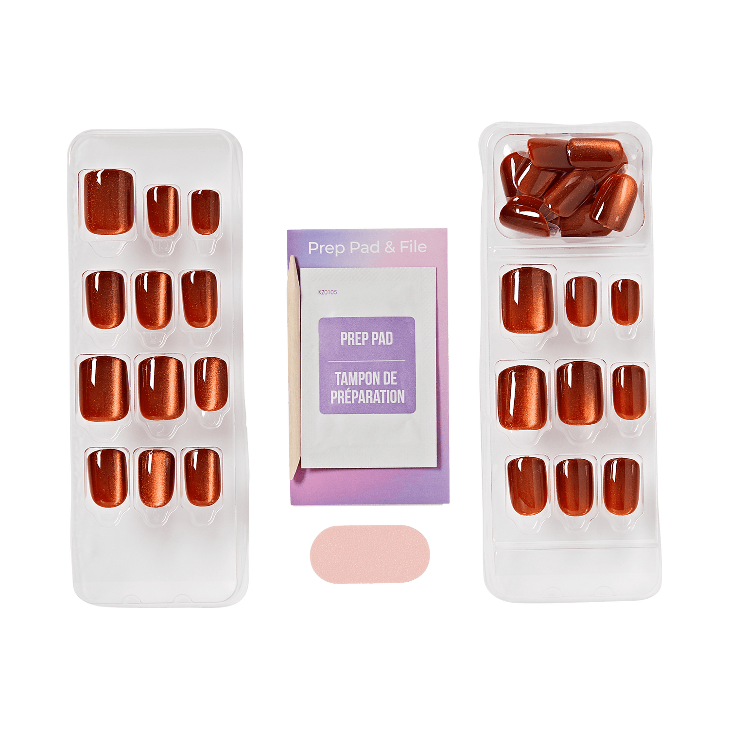 colorFX by Impress No Glue Fake Press On Nails - Ruby Rush | Design, Orange, Short, Squoval, Manicure