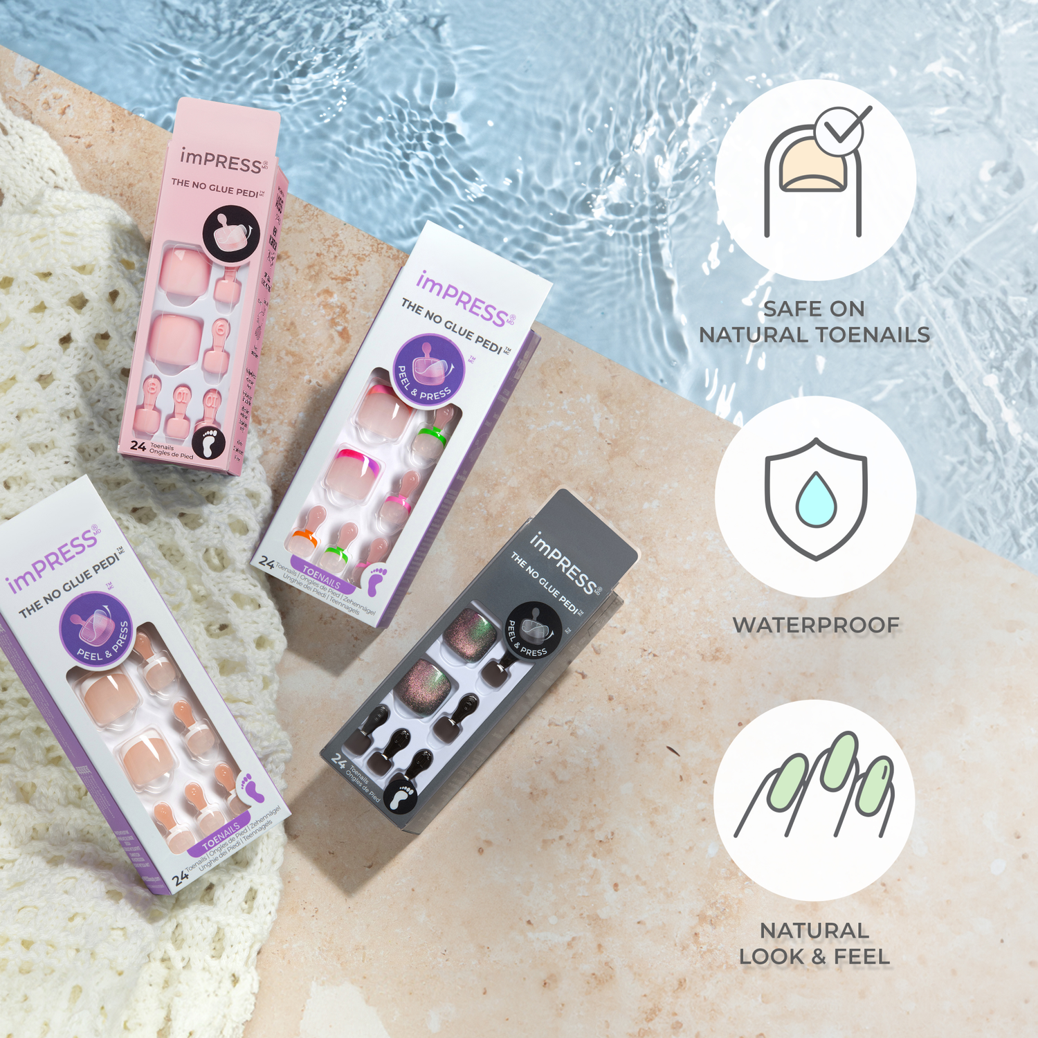 imPRESS Design Press On Pedicure - Chasing Summer