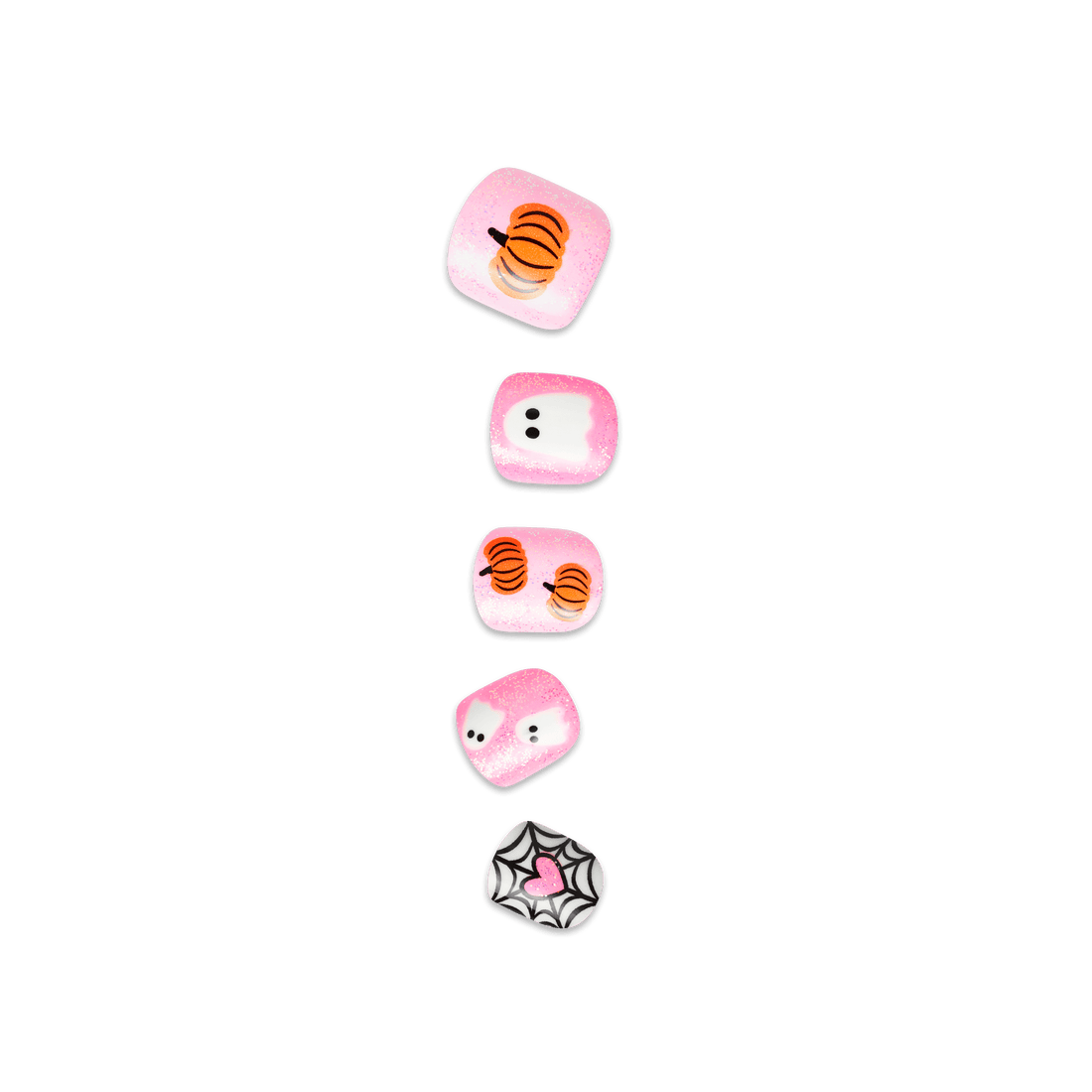 Impress Kids Halloween No Glue Fake Press On Nails - Night Sparkles | Design, Pink, Kids, Squoval, Glow In The Dark, Manicure