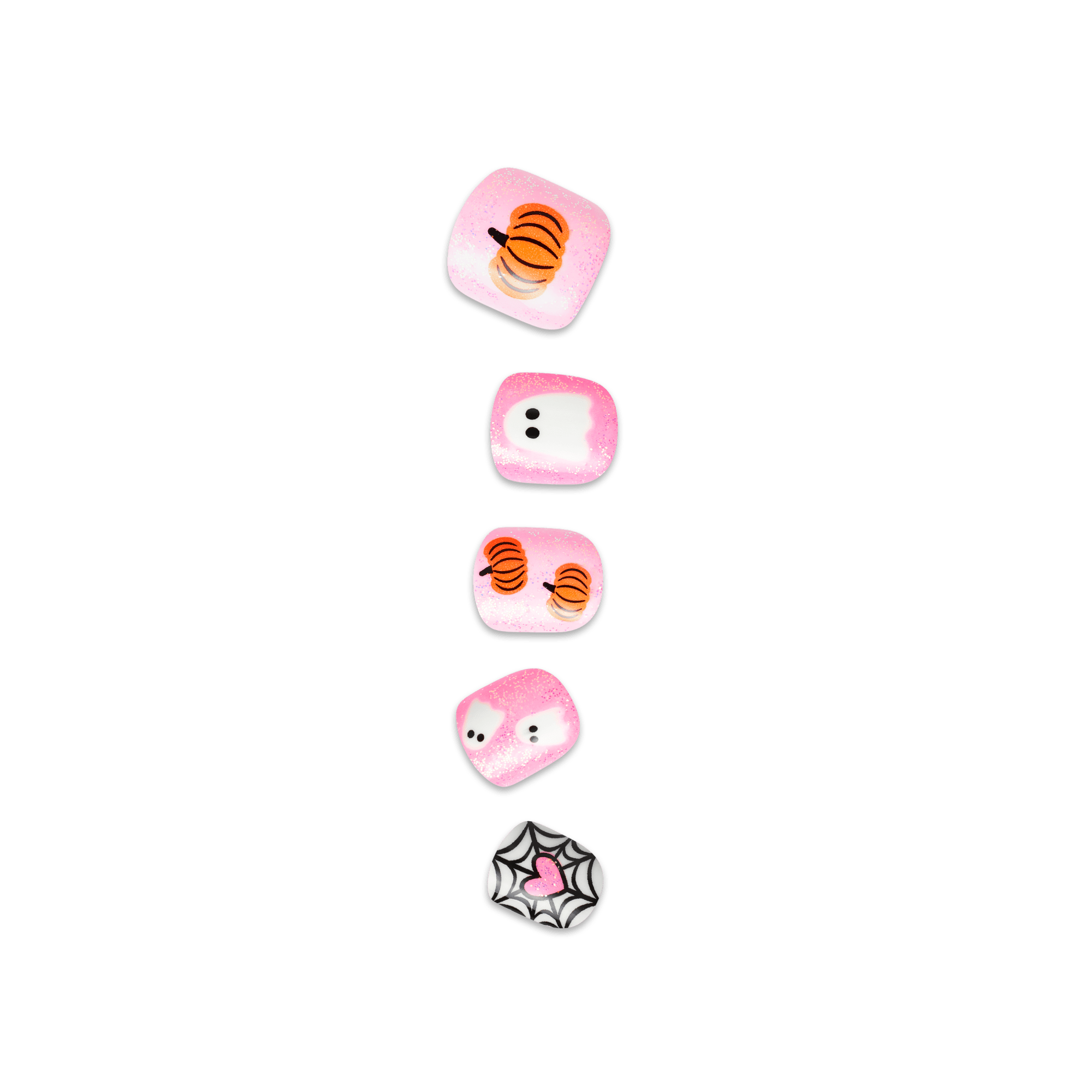 Impress Kids Halloween No Glue Fake Press On Nails - Night Sparkles | Design, Pink, Kids, Squoval, Glow In The Dark, Manicure