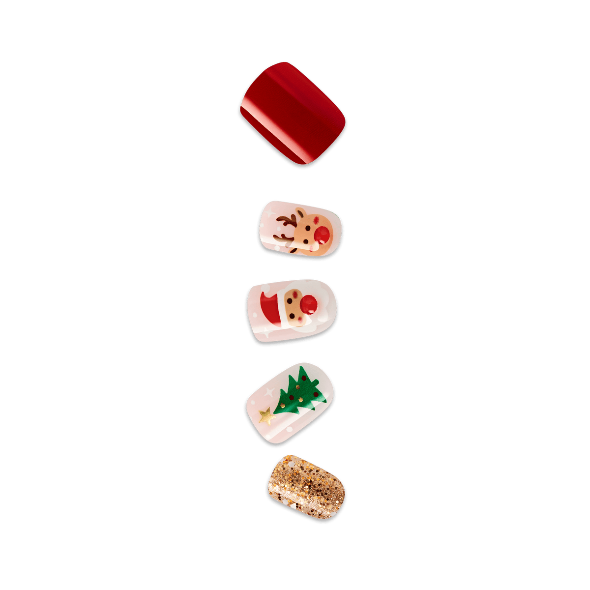 Impress Design Holiday No Glue Fake Press On Nails - Eve | Design, Multicolor, Short, Squoval, Manicure