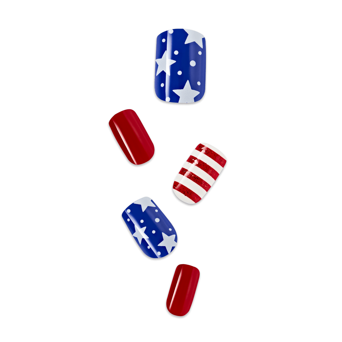 Nail art designs with American flag pattern