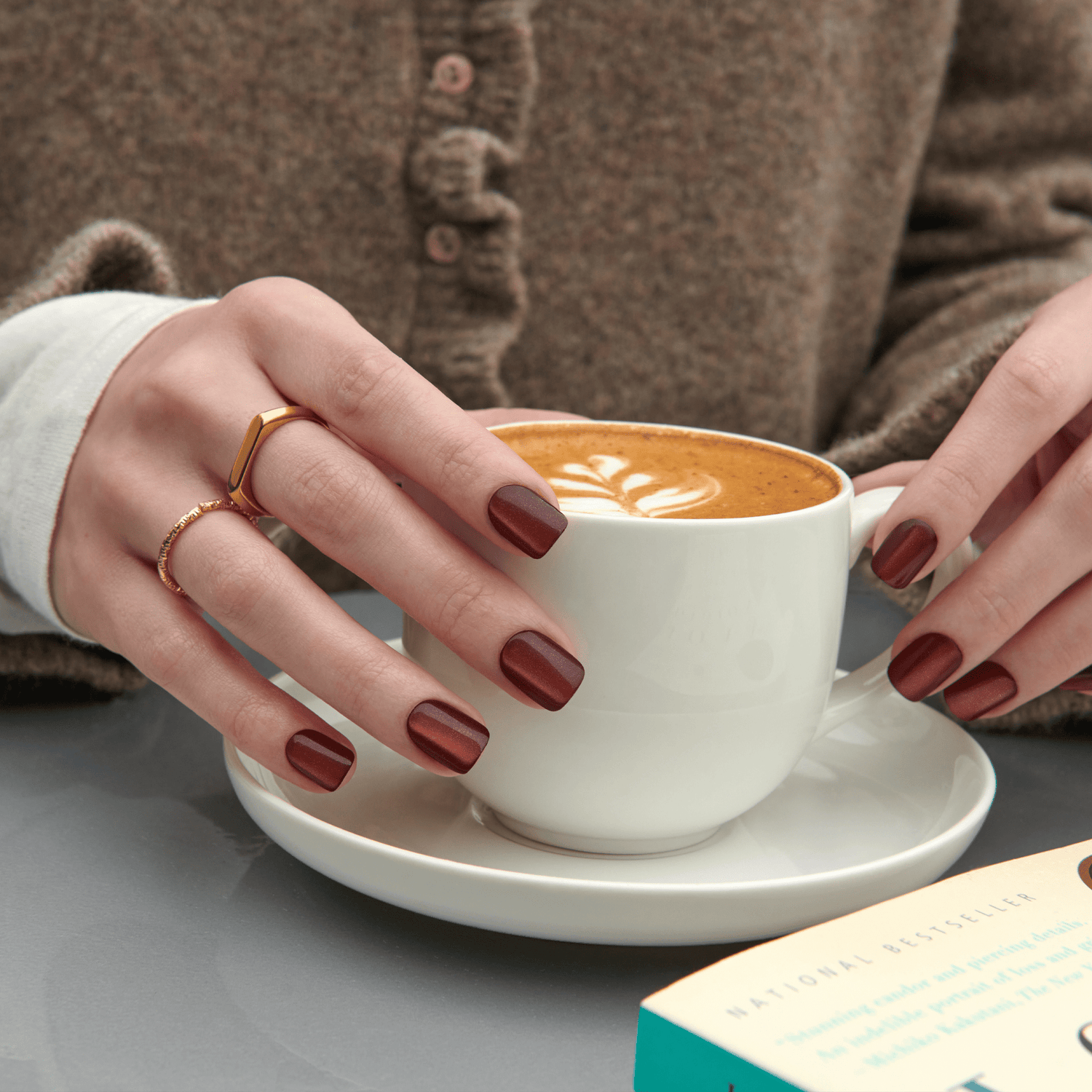 colorFX by Impress No Glue Fake Press On Nails - Night Changes | Design, Red, Short, Squoval, Manicure