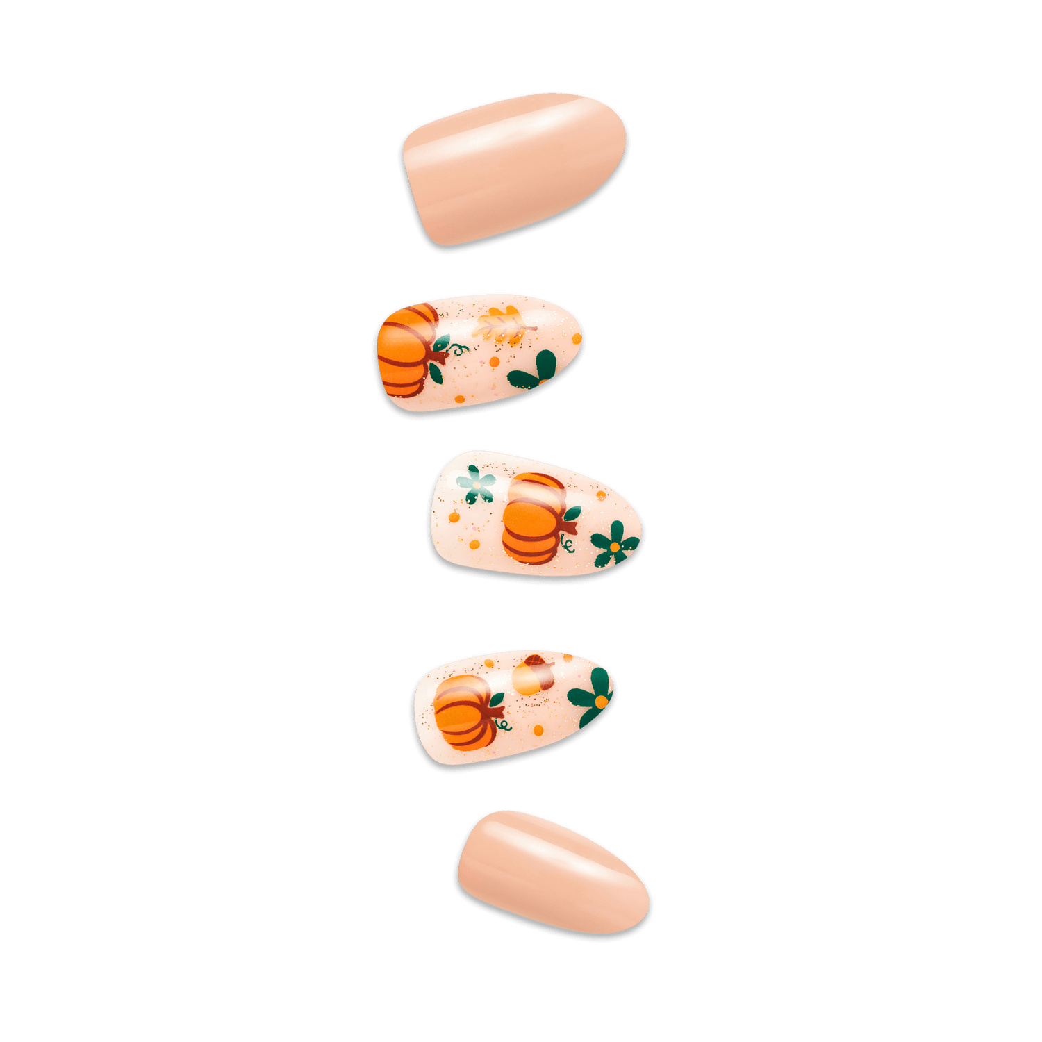 Impress Design Halloween No Glue Fake Press On Nails - Dark Aura | Design, Brown, Medium, Almond, Glow In The Dark, Manicure