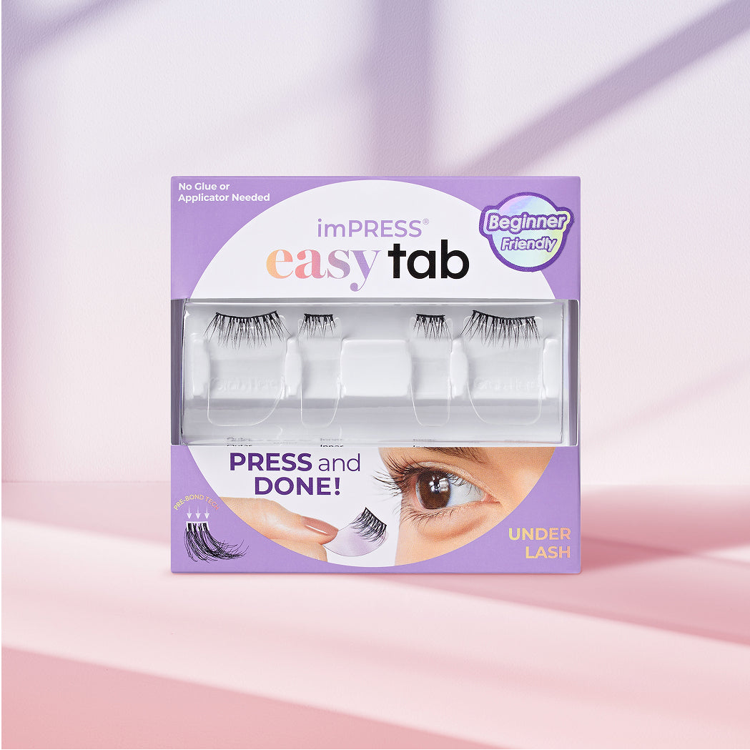 imPRESS Easy Tab Under Lash press-on lashes, beginner friendly, no glue needed.
