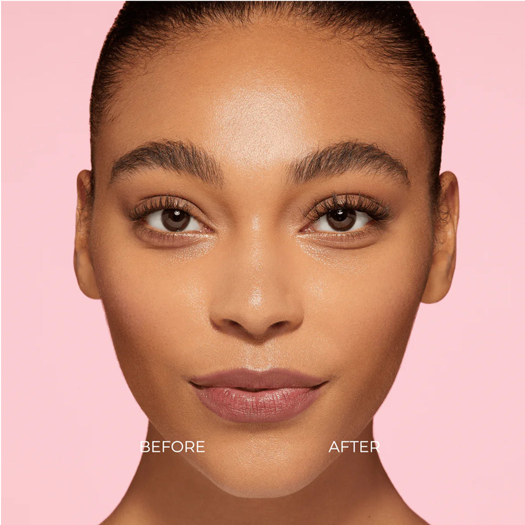 imPRESS Falsies Edge Wispy lashes before and after application on model