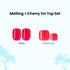 Melting and Cherry On Top press-on nail sets in bright pink shades