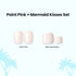 Point Pink and Mermaid Kisses nail set with rounded and squared shapes displayed.