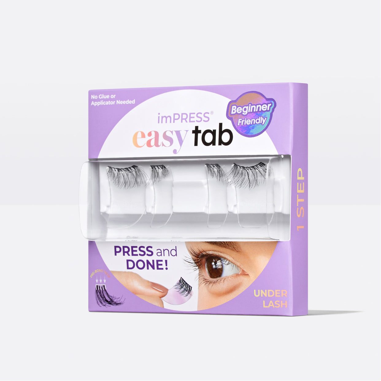 imPRESS easy tab lashes, beginner friendly, press and done, under lash application