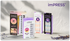 Four packages of imPRESS products, including press on nails and lashes. 