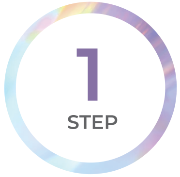 An illustrated, round icon with the text, 