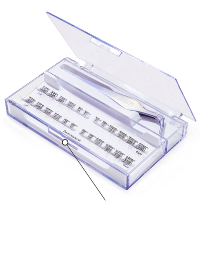 A case of imPRESS press on lashes in "Demi Natural" style which includes a false lash applicator tool. 