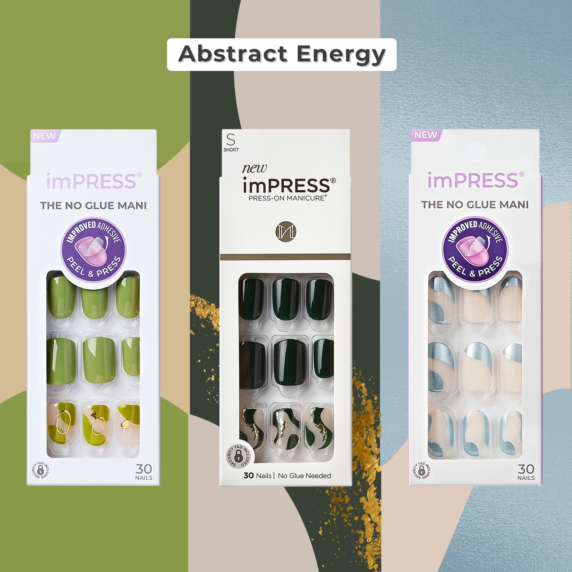 Impress Design Press On Nails Bundle - Abstract Energy