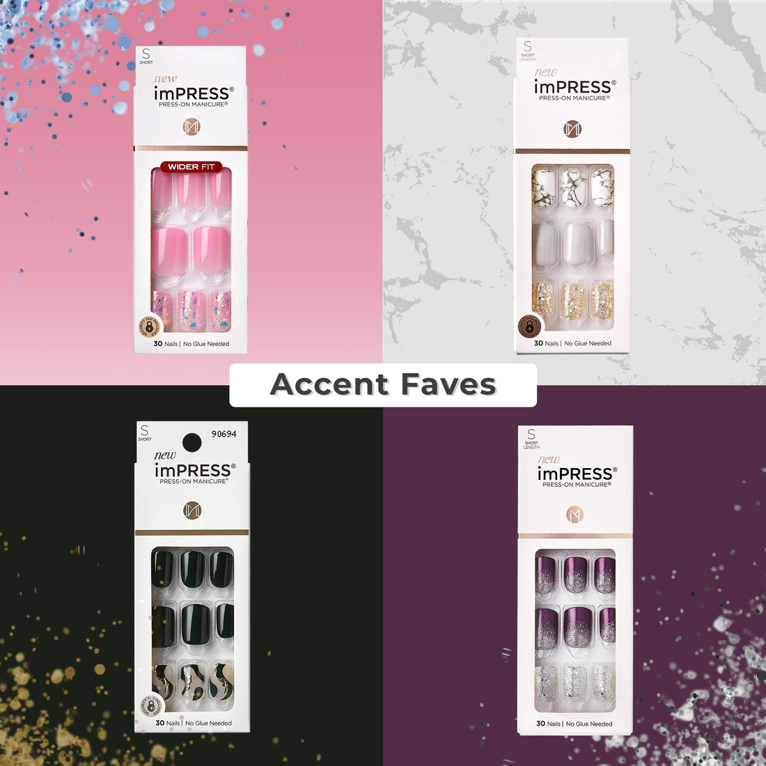 Impress Design Press On Nails Bundle - Accent Faves