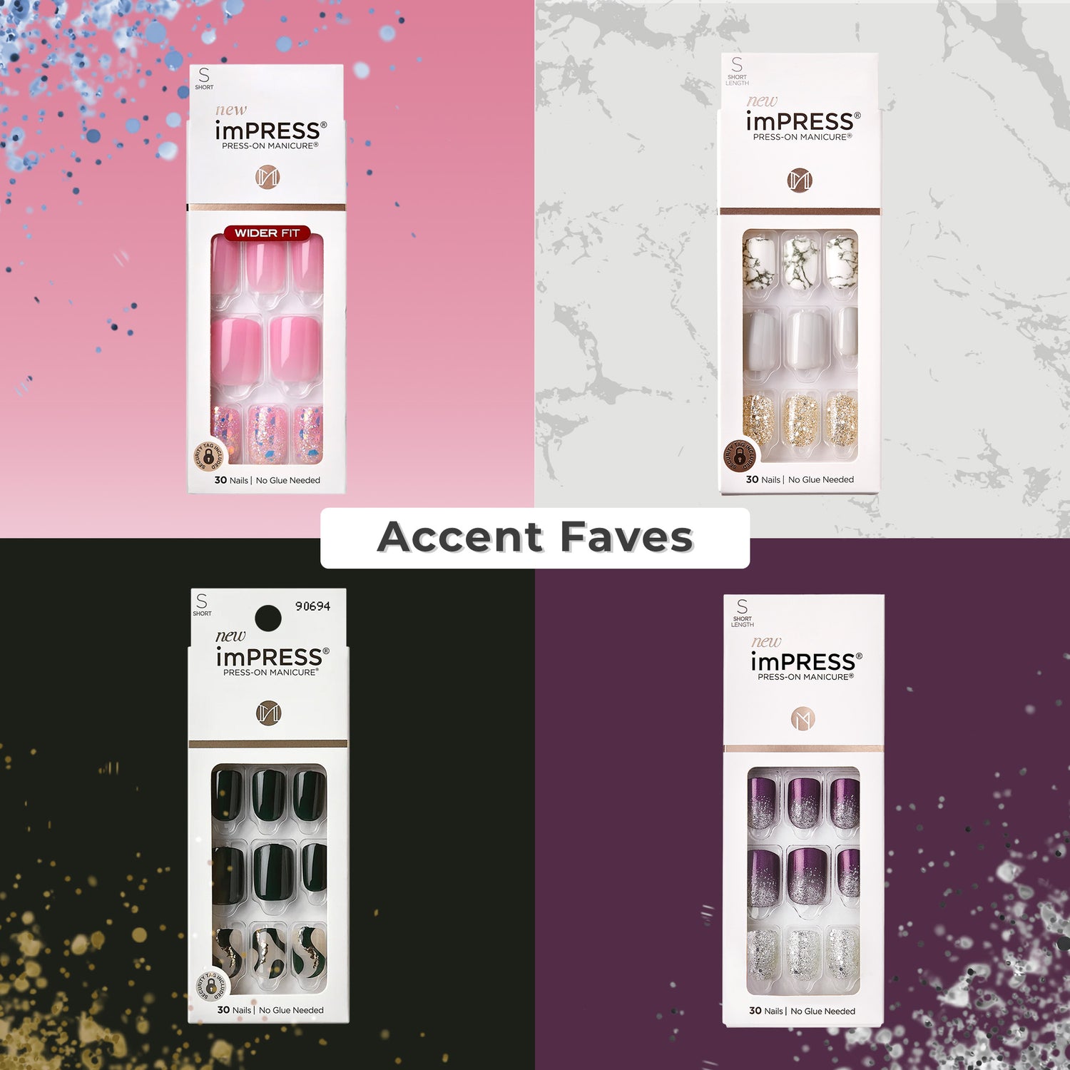 Impress Design Press On Nails Bundle - Accent Faves