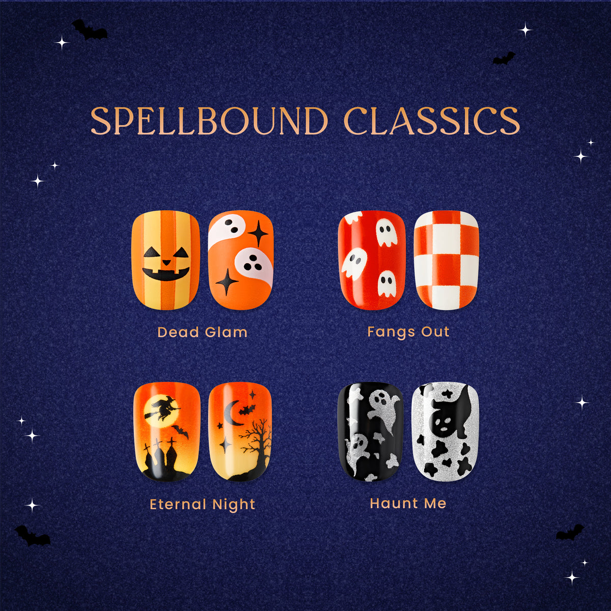 Impress Design No Glue Fake Press-On Halloween Nails Bundle - Spellbound Classics