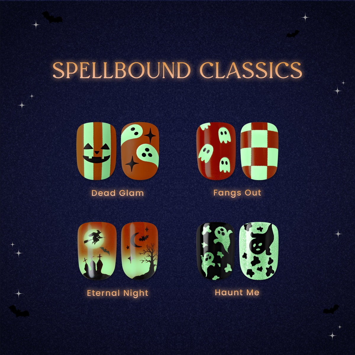 Impress Design No Glue Fake Press-On Halloween Nails Bundle - Spellbound Classics