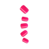 Five pink press on nails on a transparent background