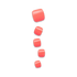 Five red rounded square icons arranged vertically on white background