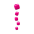 Five pink square toe nails on a transparent background