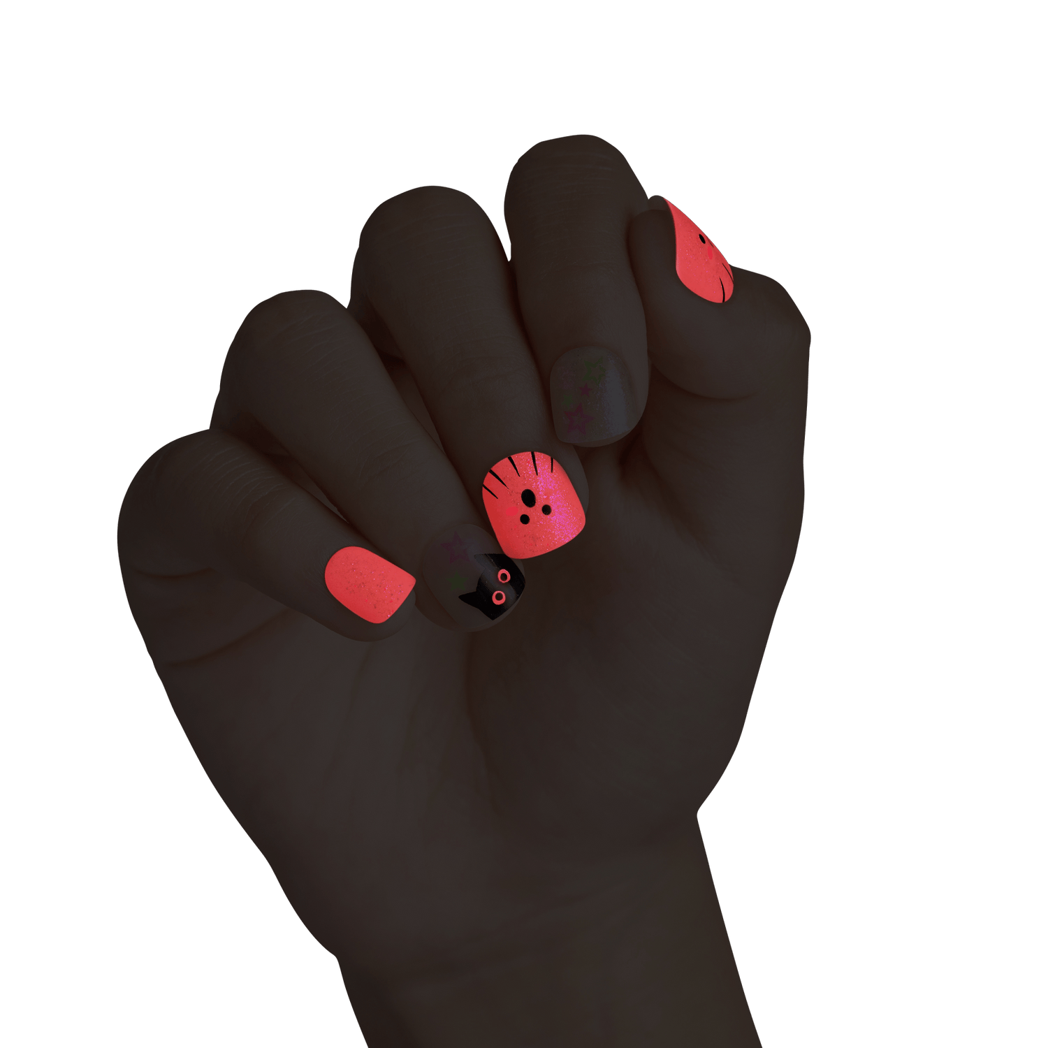 Impress Kids Halloween No Glue Fake Press On Nails - Tricky | Design, White, Kids, Squoval, Glow In The Dark, Manicure