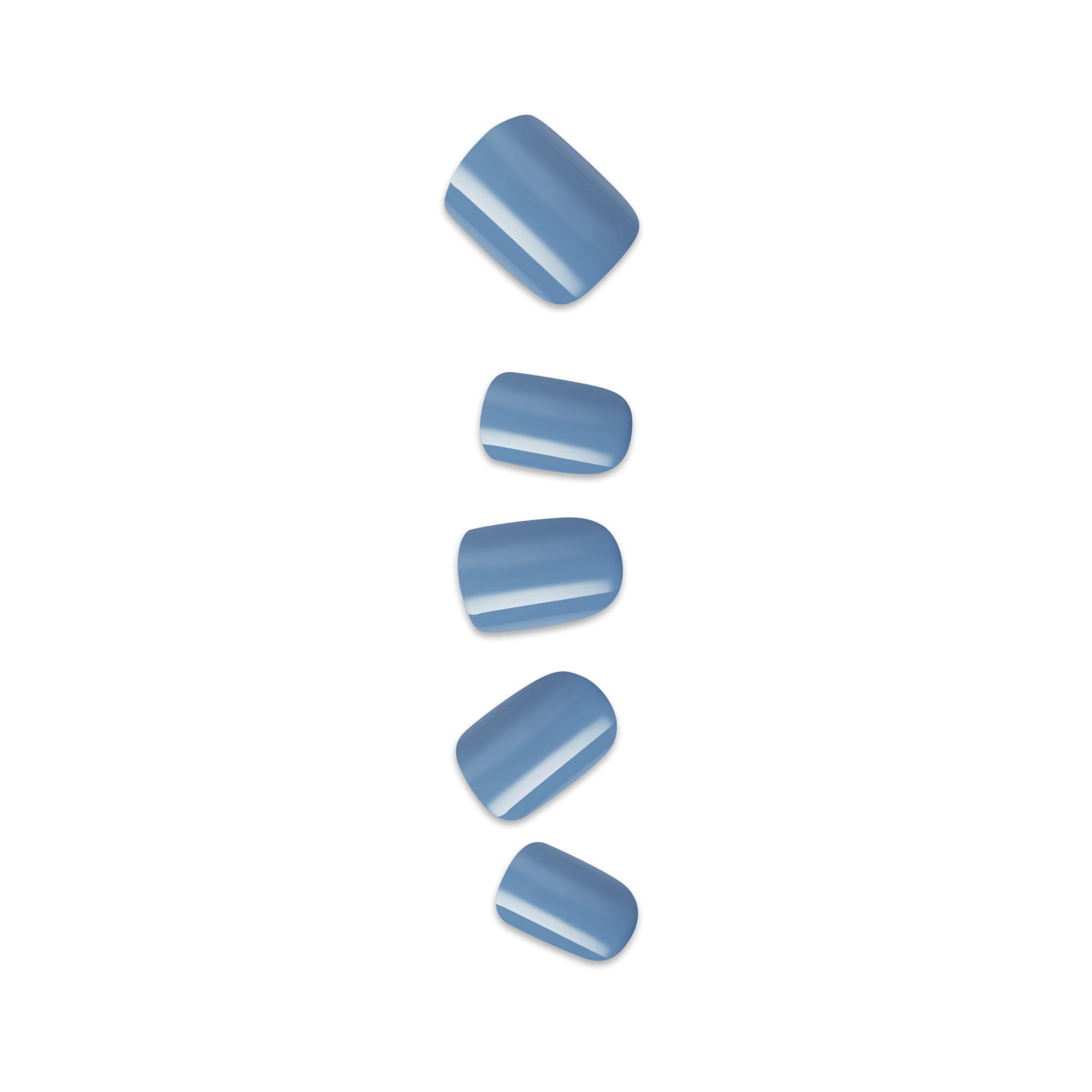 Impress Color No Glue Fake Press On Nails - Frostel | Solid, Blue, Short, Squoval, Manicure