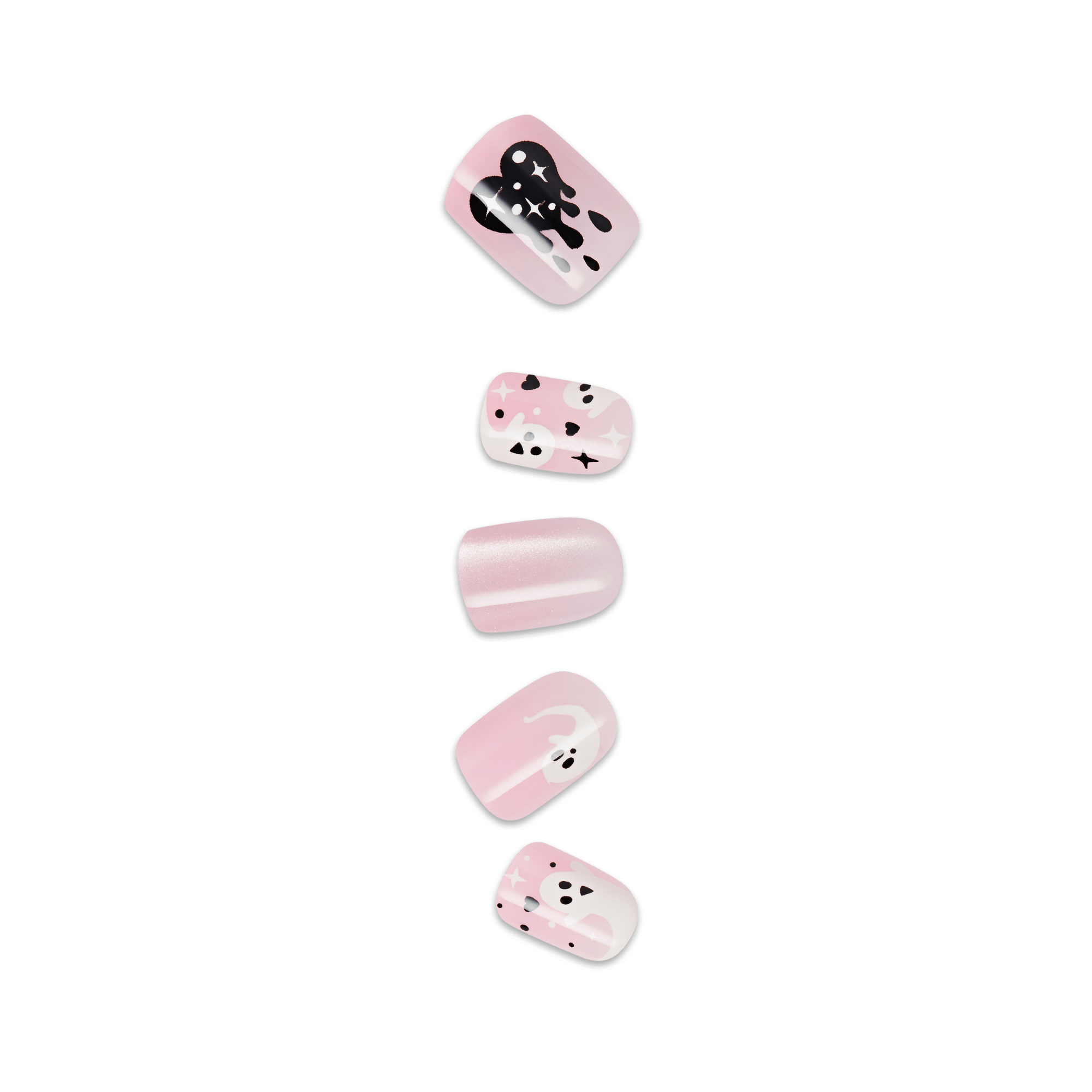 Impress Design Halloween No Glue Fake Press On Nails - Blood Moon | Design, Pink, Short, Squoval, Glow In The Dark, Manicure