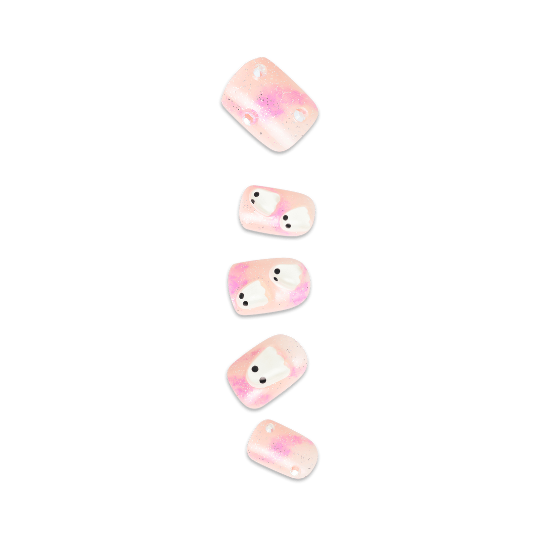 Impress Design Halloween No Glue Fake Press On Nails - Bloody Chic | Design, Pink, Short, Squoval, Glow In The Dark, Manicure