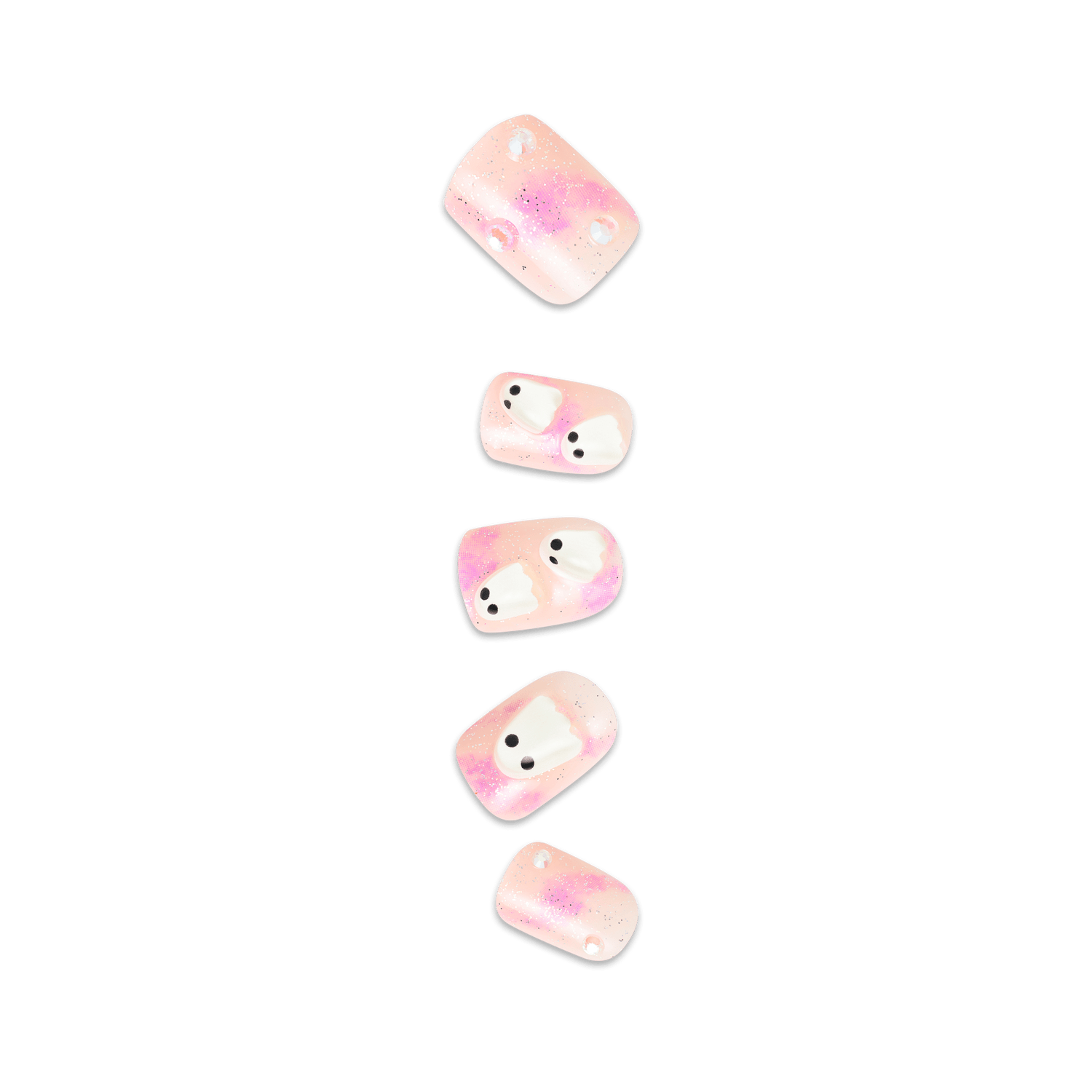Impress Design Halloween No Glue Fake Press On Nails - Bloody Chic | Design, Pink, Short, Squoval, Glow In The Dark, Manicure